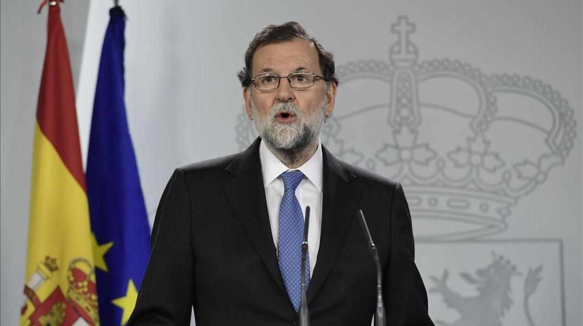 Mariano Rajoy anuncia la fecha de las elecciones, el pasado viernes 27 de octubre en la Moncloa.