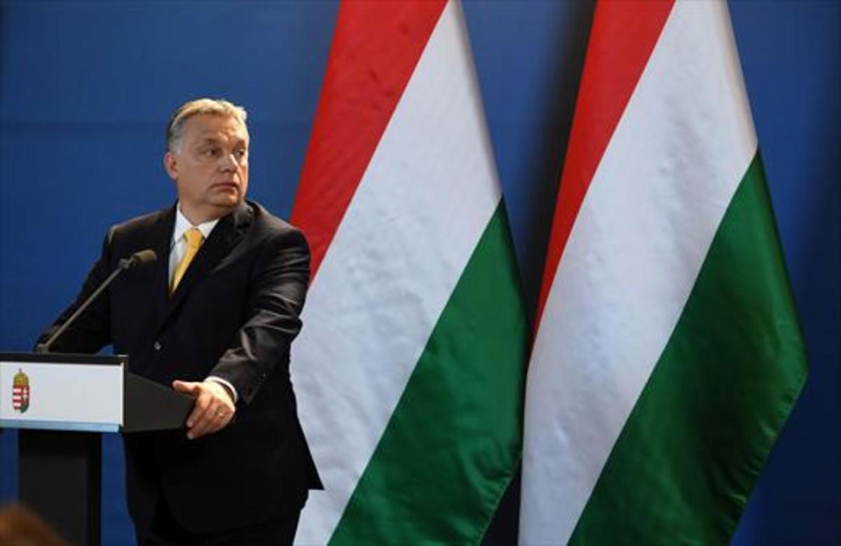 Viktor Orbán, el 10 de abril en Budapest, dos días después de ganar las elecciones legislativas de Hungría.