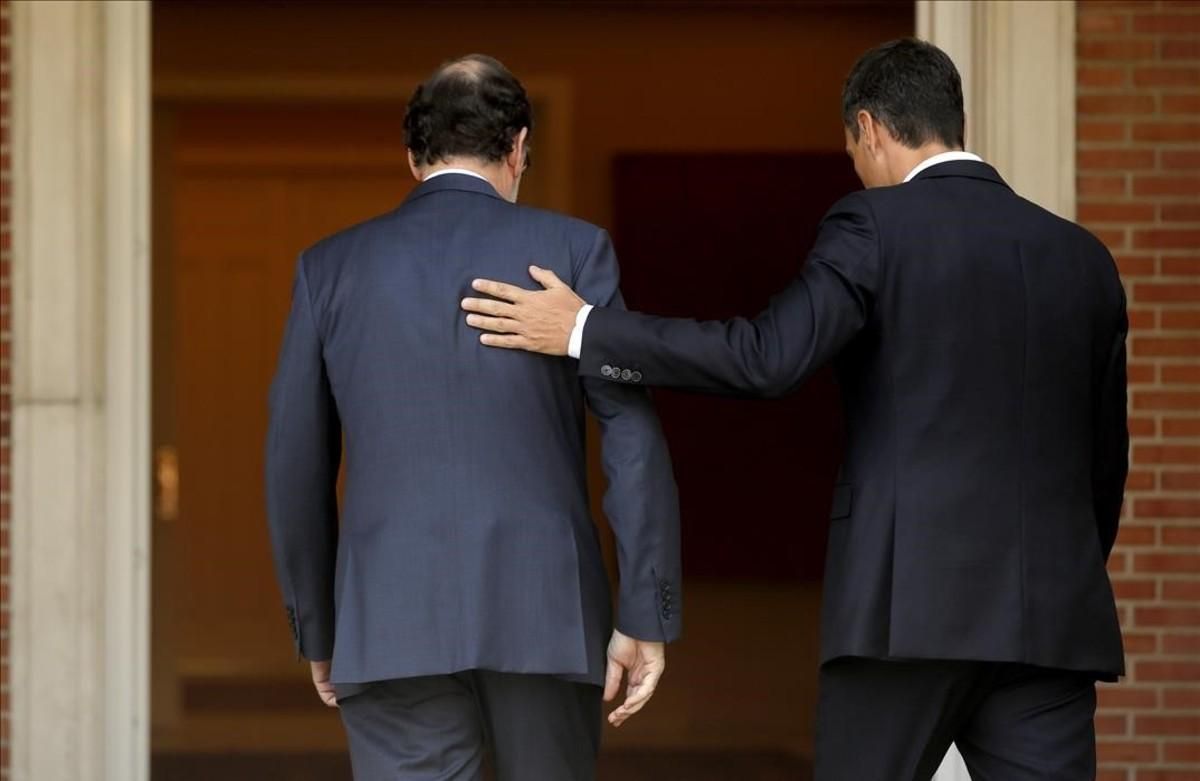 Mariano Rajoy y Pedro Sánchez, el pasado jueves en la Moncloa. Mariano Rajoy y Pedro Sánchez, el pasado jueves en la Moncloa.