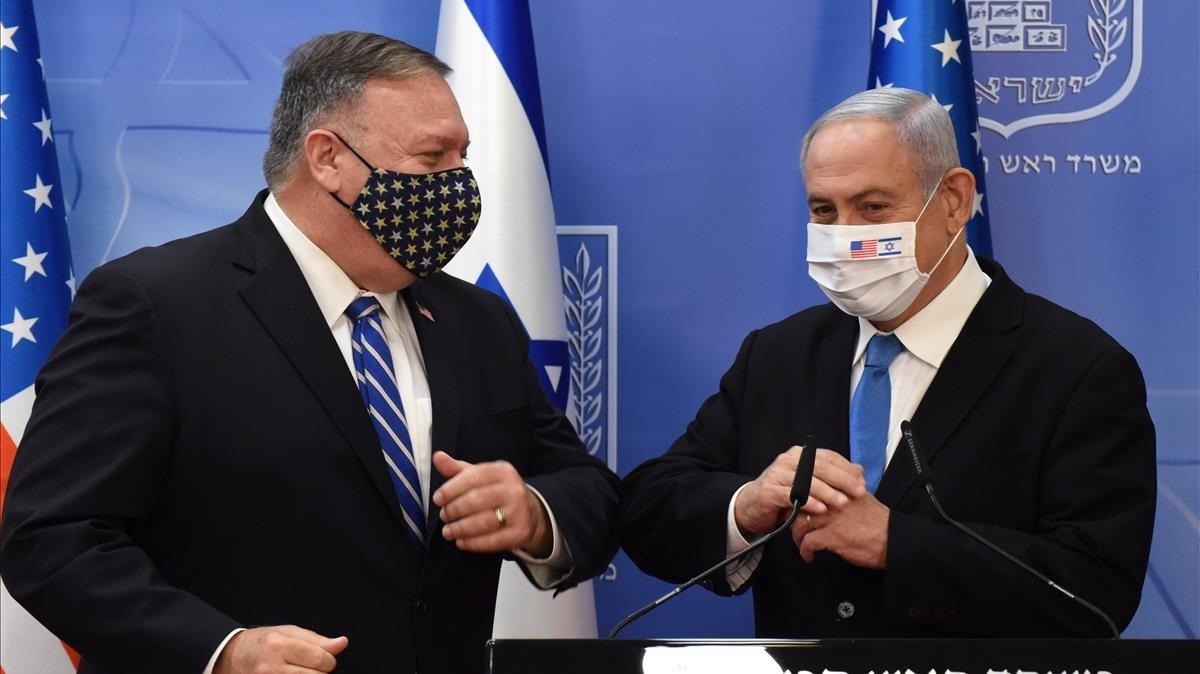 Pompeo y Netanyahu, este lunes en Jerusalén. Pompeo y Netanyahu, este lunes en Jerusalén.
