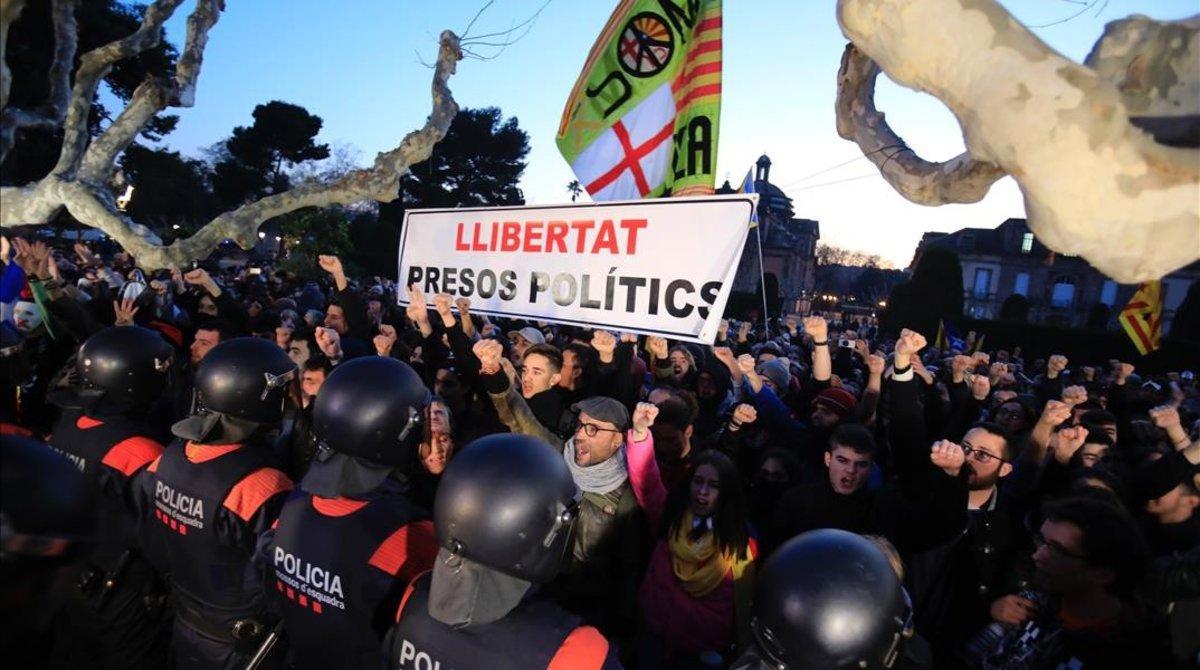La concentración para apoyar la investidura de Puigdemont el pasado 31 de enero de 2018.
