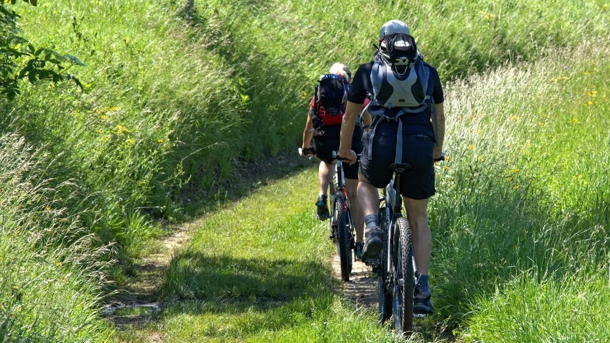 Ciclistas por la montaña. Ciclistas por la montaña.