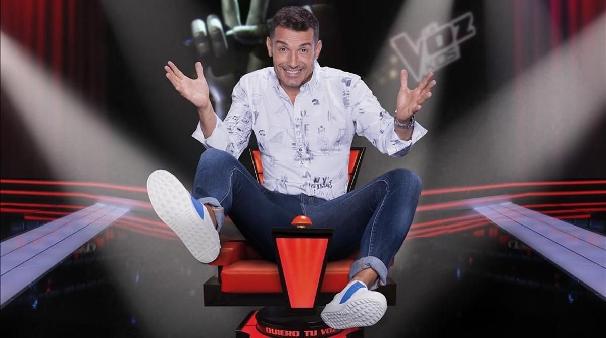 Jesús Vázquez, presentador de ’La voz kids’, en el plató del programa. Jesús Vázquez, presentador de ’La voz kids’, en el plató del programa.