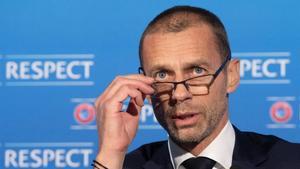 Aleksander Ceferin, este lunes en la reunión del Comité Ejecutivo de la UEFA.