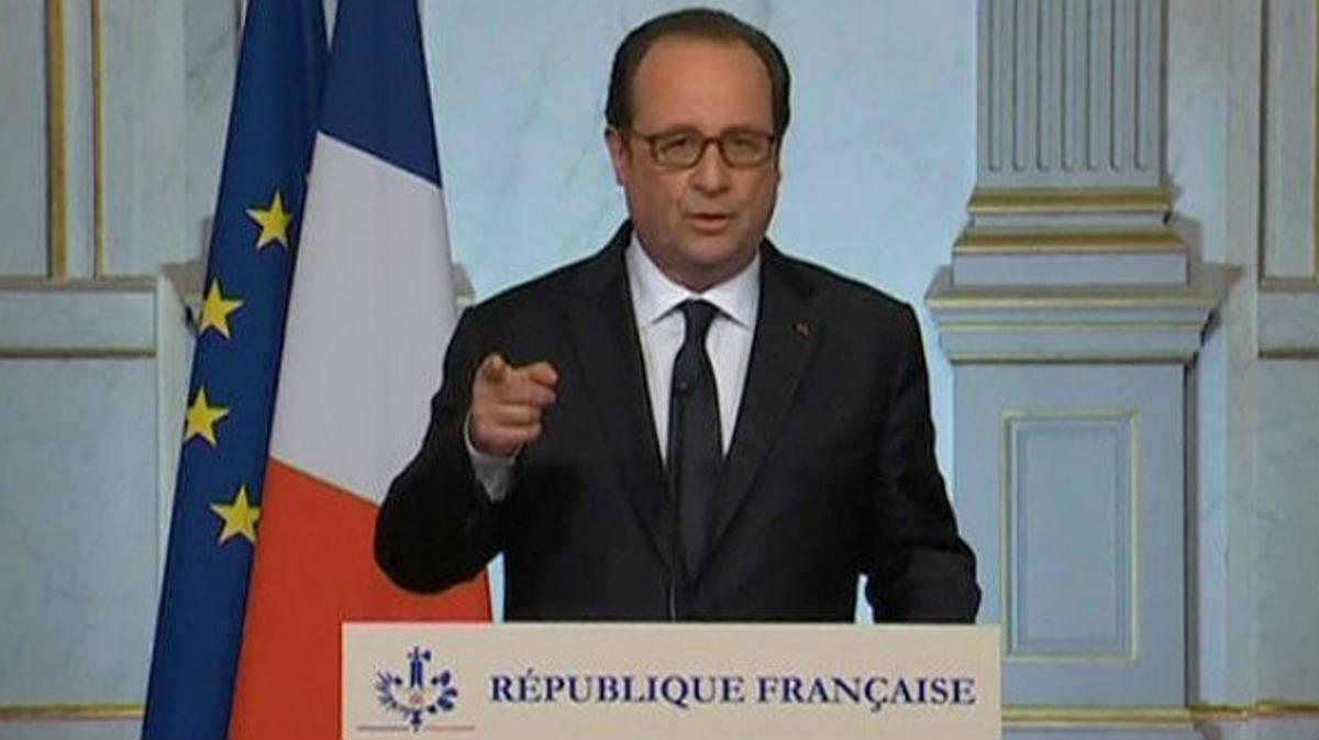 Discurso del presidente francés, François Hollande, esta madrugada, de urgencia, tras el atentado de Niza.
