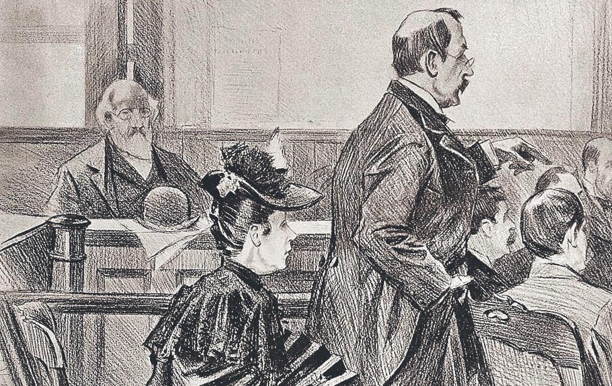 Lizzie Borden, durante el juicio.