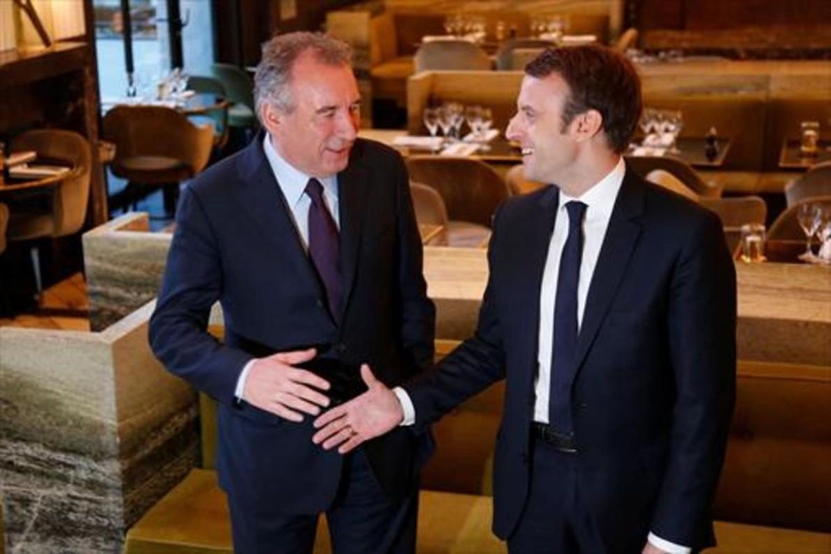 François Bayrou y Emmanuel Macron. François Bayrou y Emmanuel Macron.