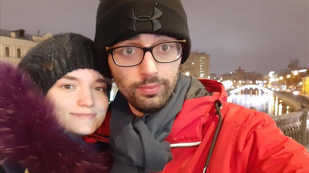 La pareja formada por el español Julián Manzano y la rusa Alina Gribova. La pareja formada por el español Julián Manzano y la rusa Alina Gribova.
