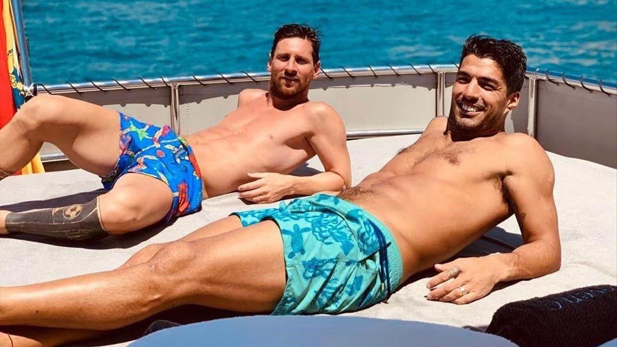 Leo Messi y Luis Suárez, de vacaciones. 