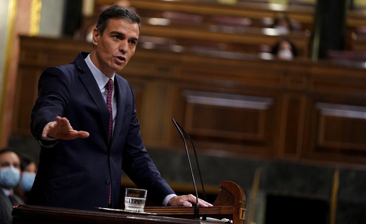 El presidente del Gobierno, Pedro Sánchez, durante su turno de cierre de la moción de censura de Vox, el pasado 22 de octubre en el Congreso. El presidente del Gobierno, Pedro Sánchez, durante su turno de cierre de la moción de censura de Vox, el pasado 22 de octubre en el Congreso.