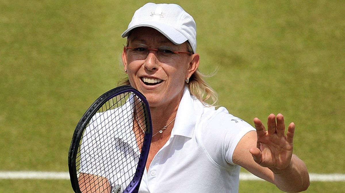 Martina Navratilova, durante un partido en Londres en el 2011. Martina Navratilova, durante un partido en Londres en el 2011.