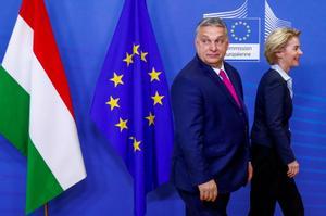 El presidente Viktor Orbán se entrevista con la presidenta de la Comisión Europea, Ursula von der Leyen.