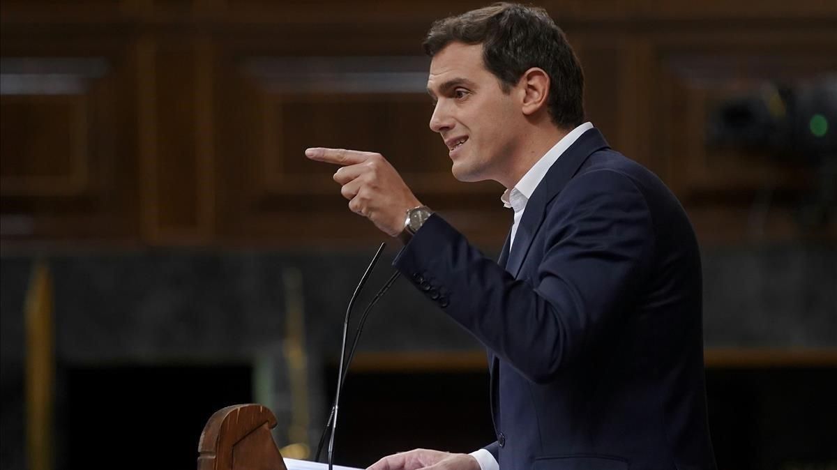 Rivera, durante el debate sobre presupuestos en el Congreso, hace dos semanas. Rivera, durante el debate sobre presupuestos en el Congreso, hace dos semanas.