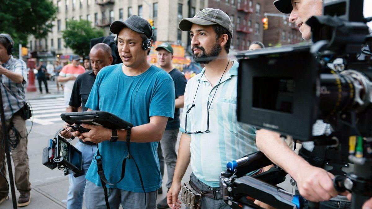 Jon M. Chu (izquierda) y Lin-Manuel Miranda, durante el rodaje. Jon M. Chu (izquierda) y Lin-Manuel Miranda, durante el rodaje.