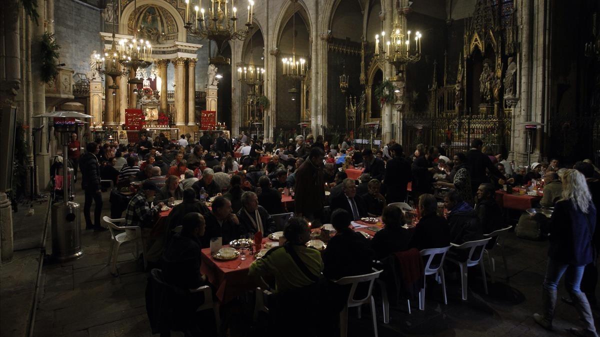 Anterior celebración de la comida navideña de Sant Egidio en Barcelona. Anterior celebración de la comida navideña de Sant Egidio en Barcelona.