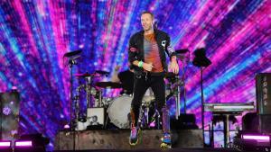 Chris Martin, vocalista de Coldplay, en el primer concierto de la banda en Barcelona. 