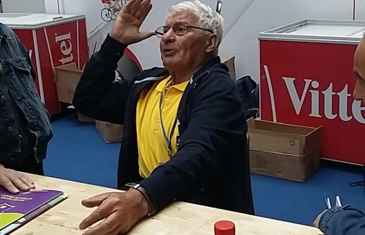 Raymond Poulidor, en una imagen del Tour del 2018. Raymond Poulidor, en una imagen del Tour del 2018.