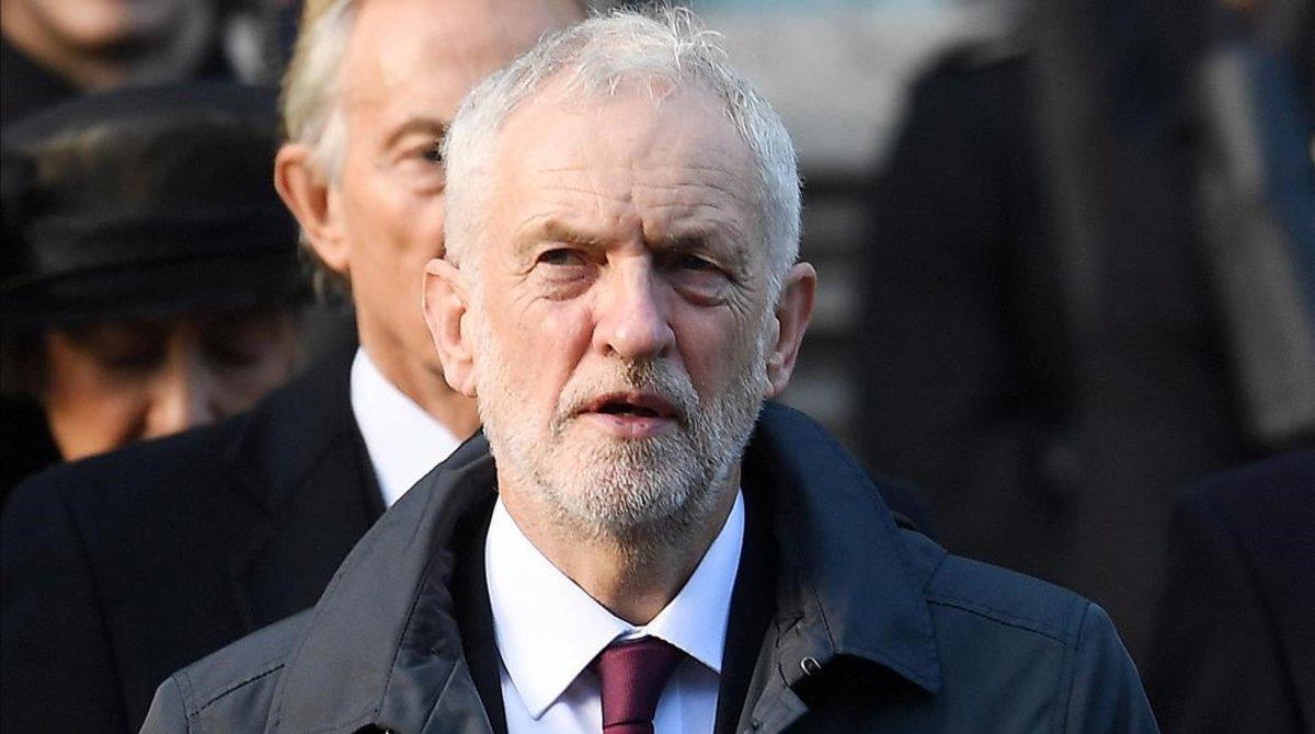 El líder laborista, Jeremy Corbyn, durante la celebración del Centenario del armisticio en noviembre de 2018.