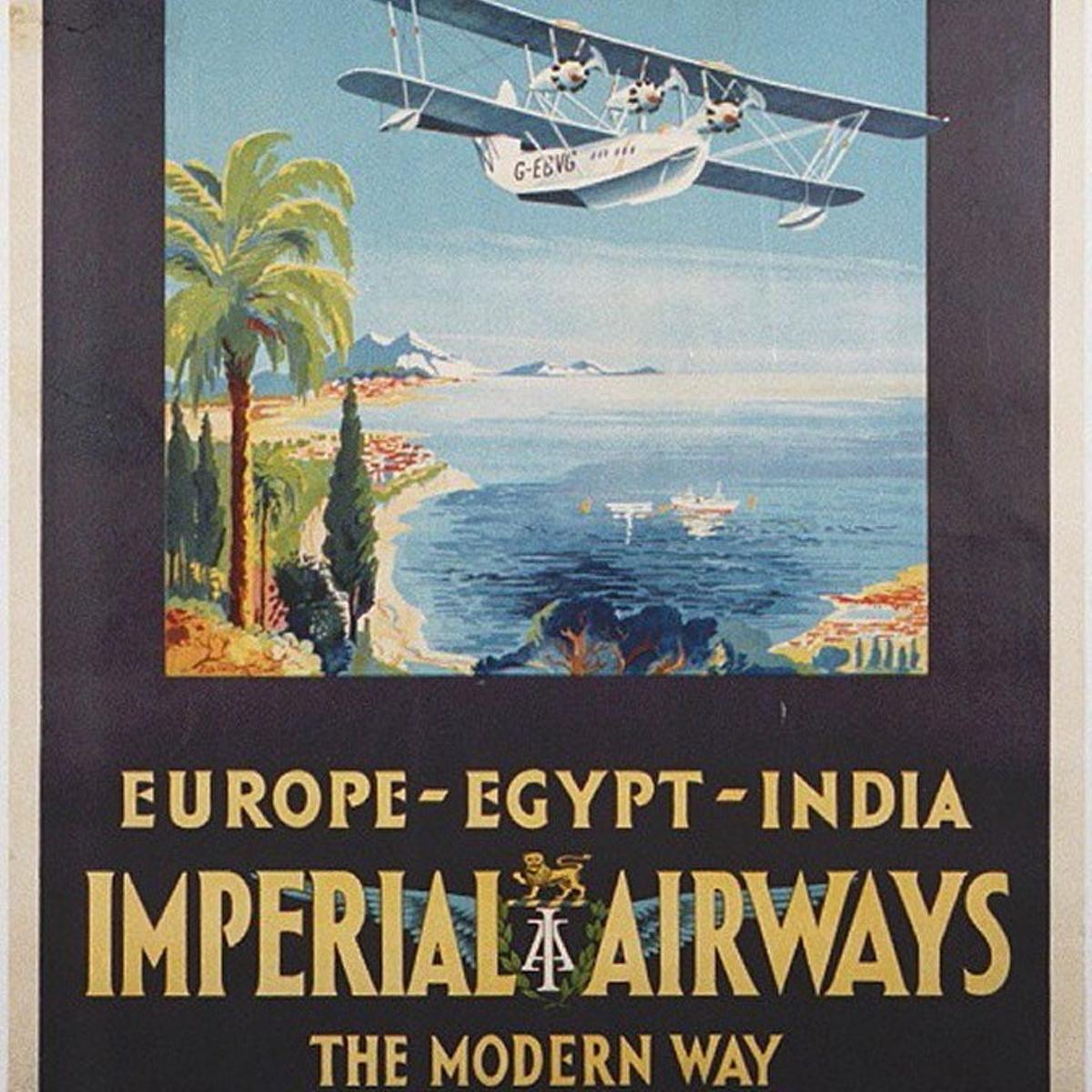 Cartel publicitario de Imperial Airways, en 1929 (San Diego Air & Space Museum Archive)