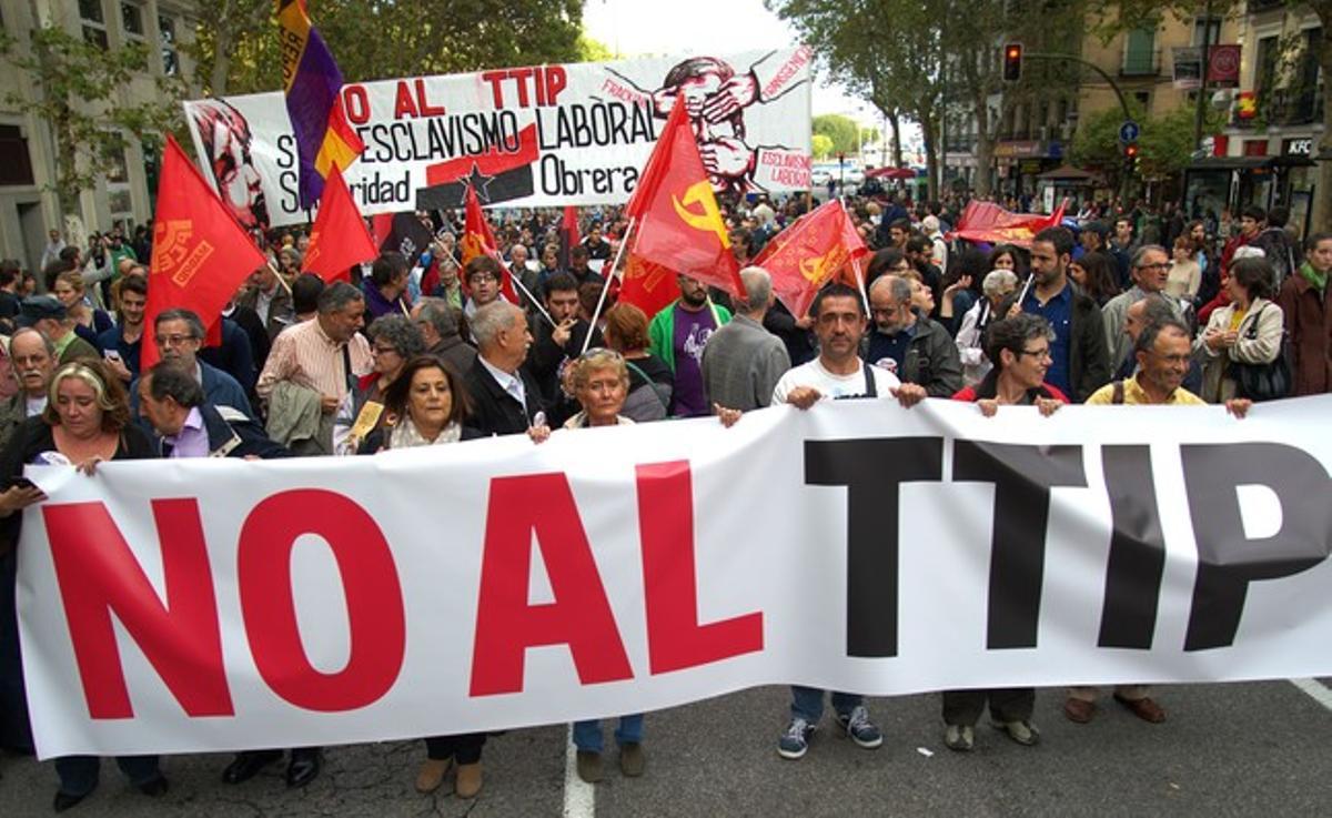 Protesta en Madrid contra el TTIP.