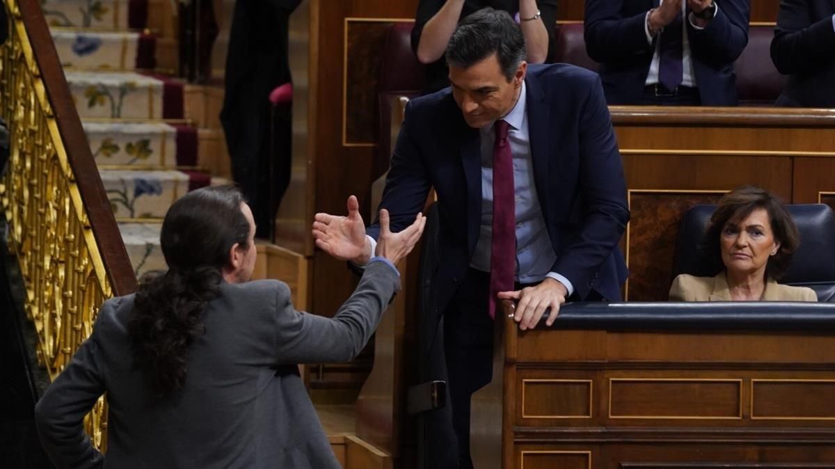 Sánchez i Iglesias acorden avançar l'ingrés mínim vital al maig Sánchez i Iglesias acorden avançar l'ingrés mínim vital al maig