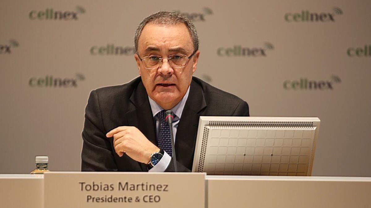 El presidente de Cellnex, Tobías Martínez, en la presentación de resultados del ejercicio del 2017. El presidente de Cellnex, Tobías Martínez, en la presentación de resultados del ejercicio del 2017.