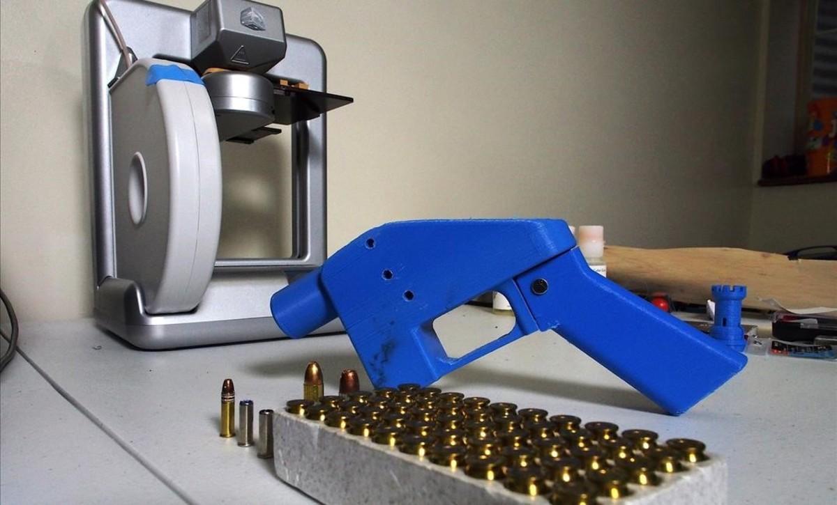 Una pistola fabricada mediante una impresora 3D.