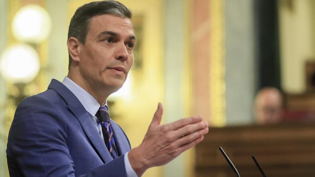 El presidente del Gobierno, Pedro Sánchez, durante su comparecencia en el pleno del Congreso de este 26 de mayo de 2022. El presidente del Gobierno, Pedro Sánchez, durante su comparecencia en el pleno del Congreso de este 26 de mayo de 2022.