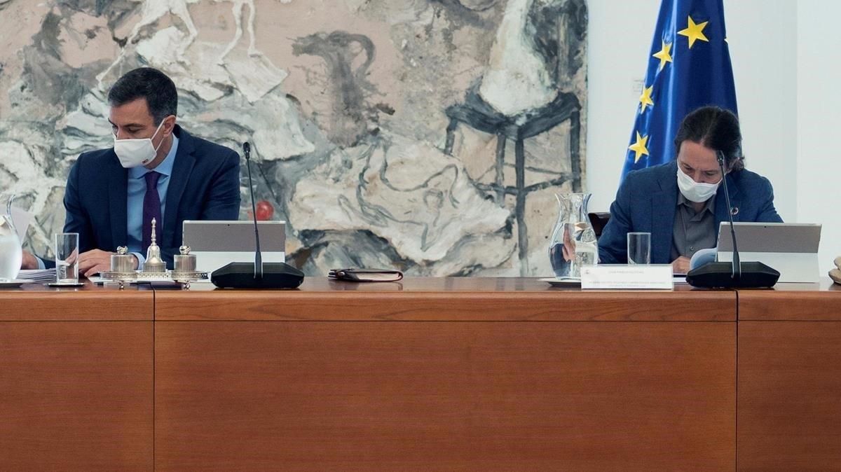 Pedro Sánchez (izquierda) y Pablo Iglesias, el pasado 28 de julio en la Moncloa. Pedro Sánchez (izquierda) y Pablo Iglesias, el pasado 28 de julio en la Moncloa.