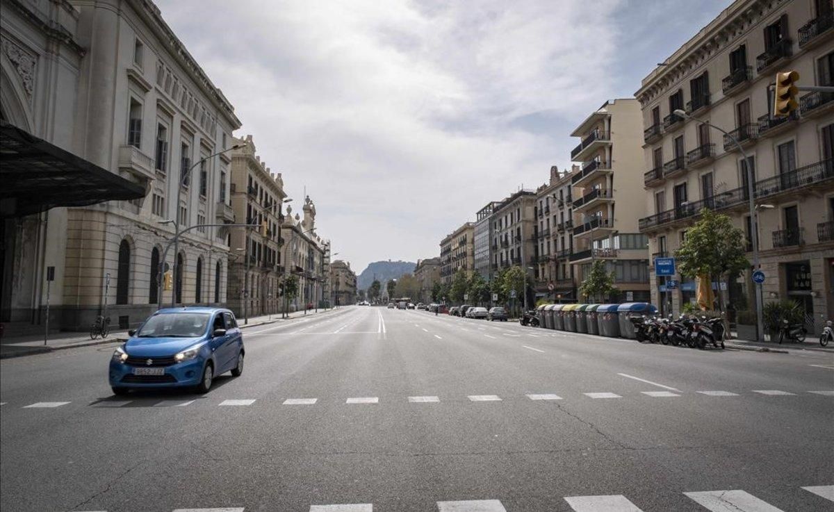 Calle vacía frente a al Estación de França, en Barcelona. Calle vacía frente a al Estación de França, en Barcelona.