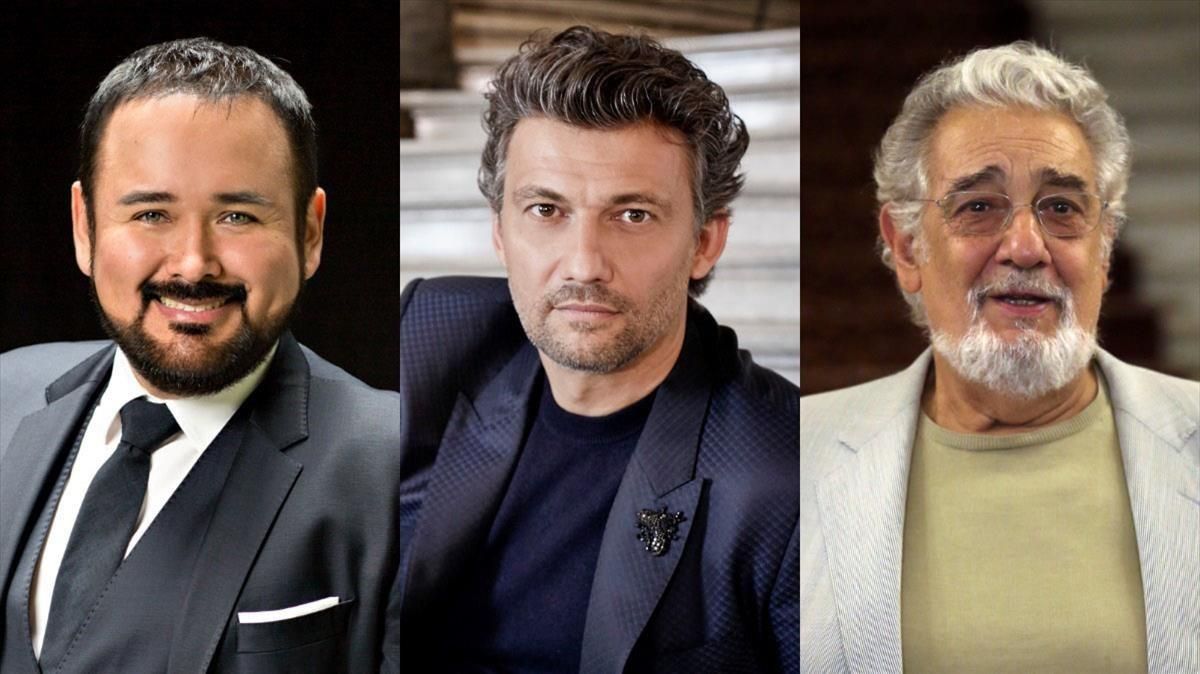 Tres tenores en Peralada, de izquierda a derecha, Javier Camarena, Jonas Kaufmann y Plácido Domingo. Tres tenores en Peralada, de izquierda a derecha, Javier Camarena, Jonas Kaufmann y Plácido Domingo.