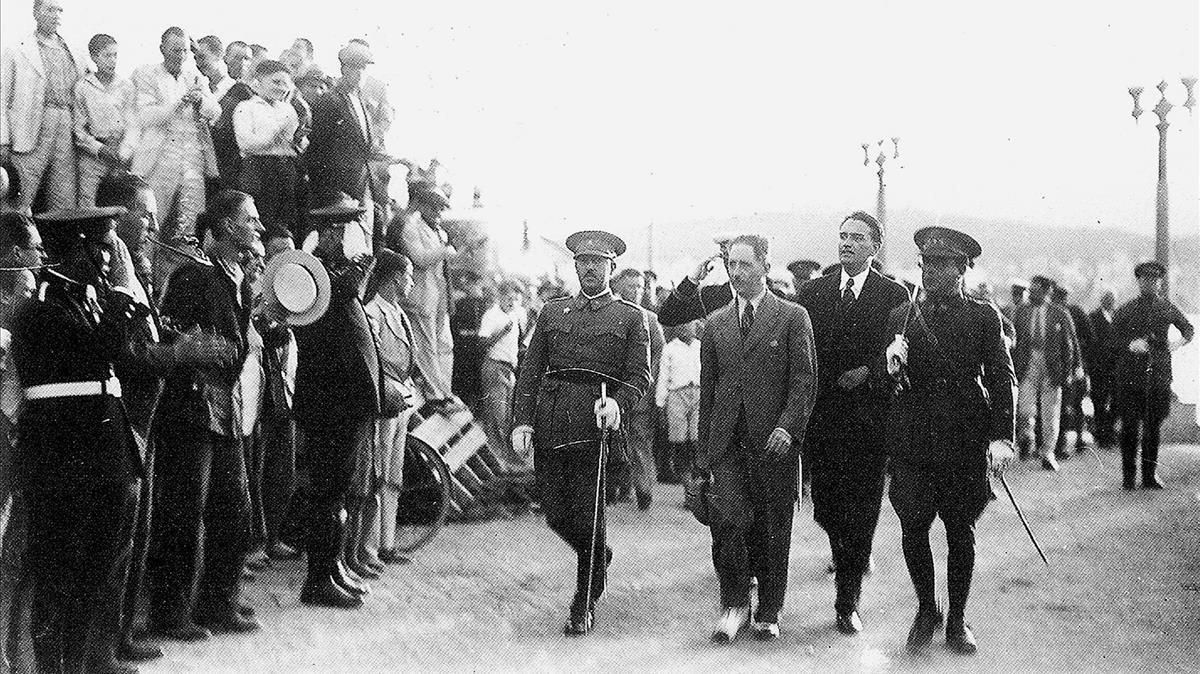 Lluís Companys y Francisco Franco, víctima y verdugo, en una imagen rescatada por Pagès Editors para una biografía del expresidente de la Generalitat. Lluís Companys y Francisco Franco, víctima y verdugo, en una imagen rescatada por Pagès Editors para una biografía del expresidente de la Generalitat.