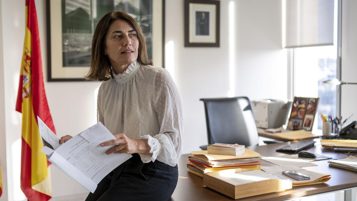 Cristina Ferrando, jueza decana de Barcelona, en su despacho de la Ciudad de la Justicia.