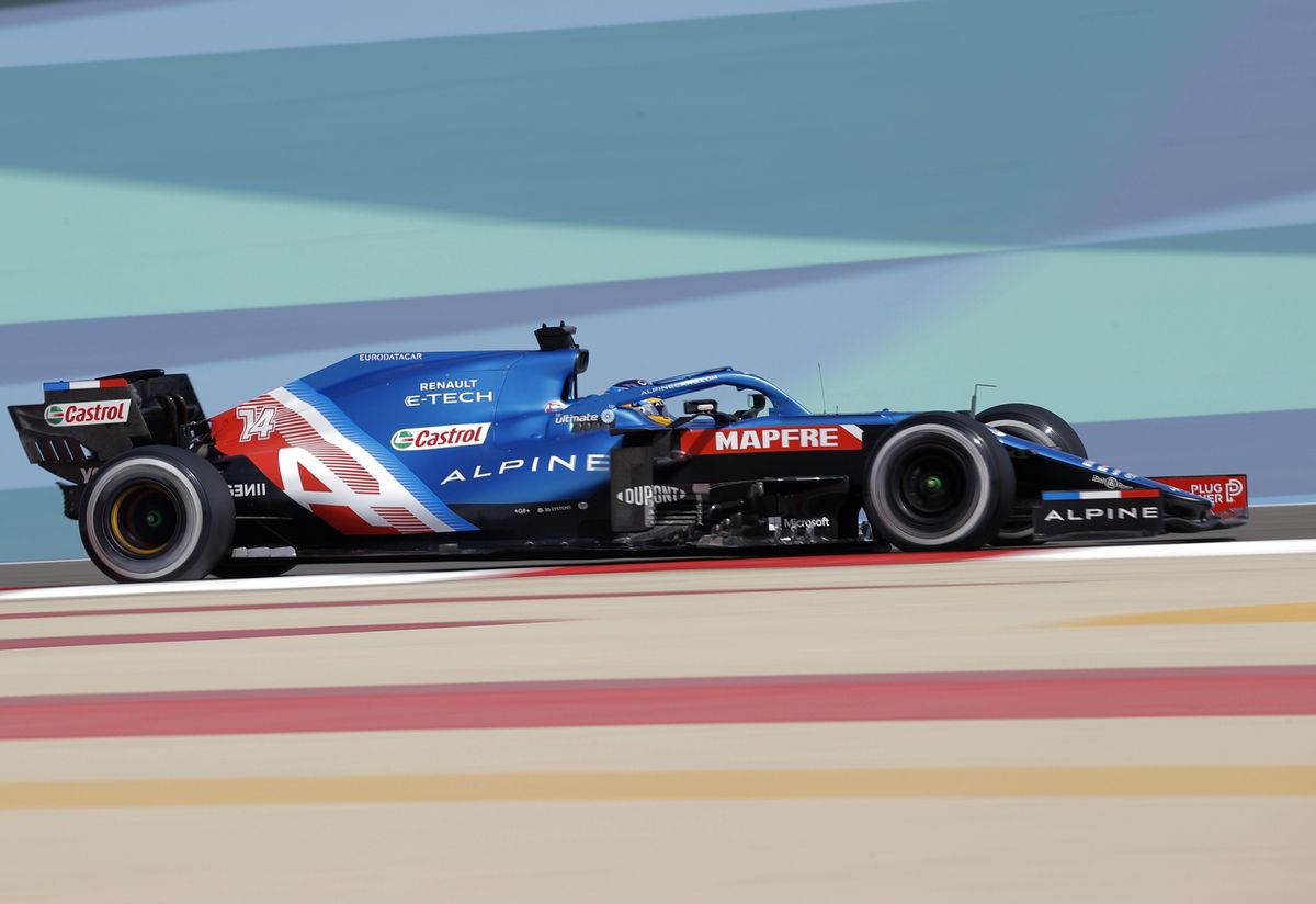 Alonso, con su Alpine. Alonso, con su Alpine.