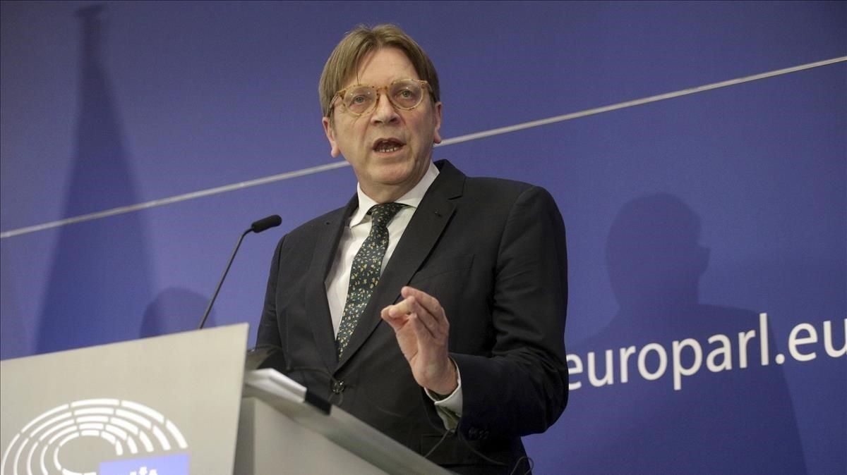 El líder de los liberales europeos (ALDE), Guy Verhofstadt. El líder de los liberales europeos (ALDE), Guy Verhofstadt.