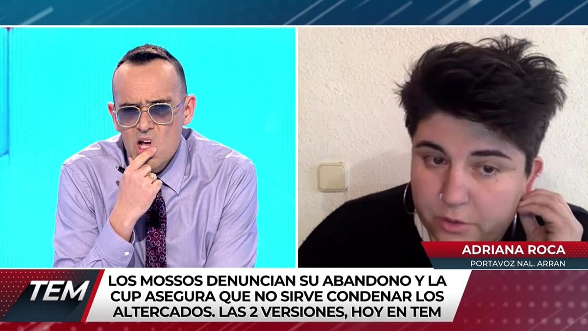 Risto estalla contra una portavoz de Arran por los disturbios: "Si te metes ahí, una caricia no te vas a llevar" Risto estalla contra una portavoz de Arran por los disturbios: "Si te metes ahí, una caricia no te vas a llevar"