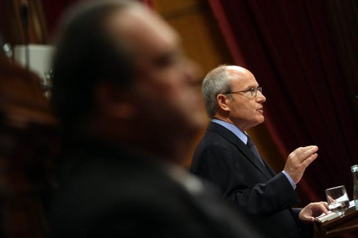 José Montilla, durante su intervención en el Parlament, esta mañana. José Montilla, durante su intervención en el Parlament, esta mañana.