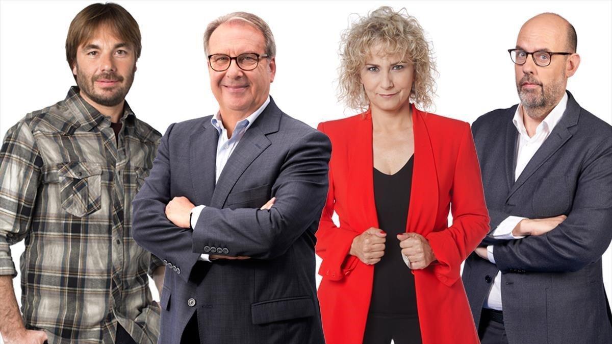 Quim Masferrer, Josep Cuní, Mònica Terribas y Jordi Basté, presentadores de ’La Marató’ del 2019.