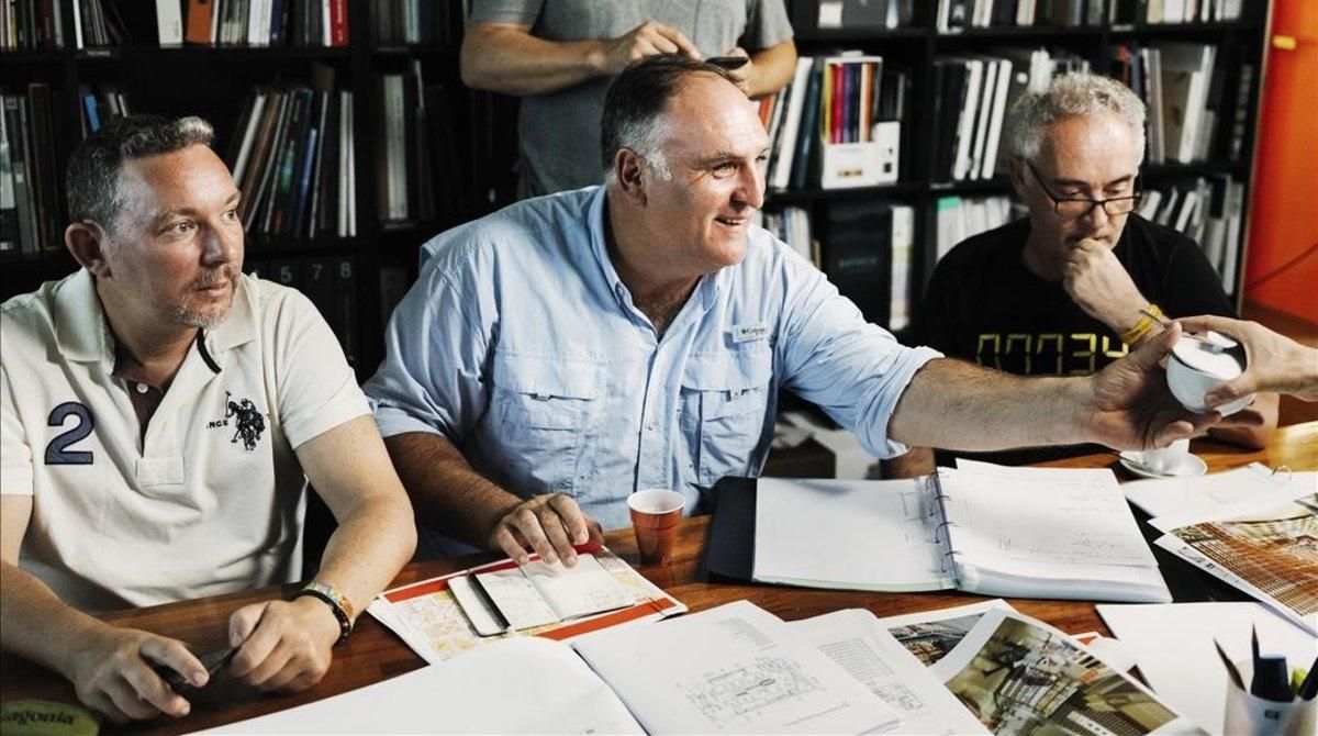 Albert Adrià, José Andrés y Ferran Adrià, los cerebros gastronómicos de Little Spain. Albert Adrià, José Andrés y Ferran Adrià, los cerebros gastronómicos de Little Spain.