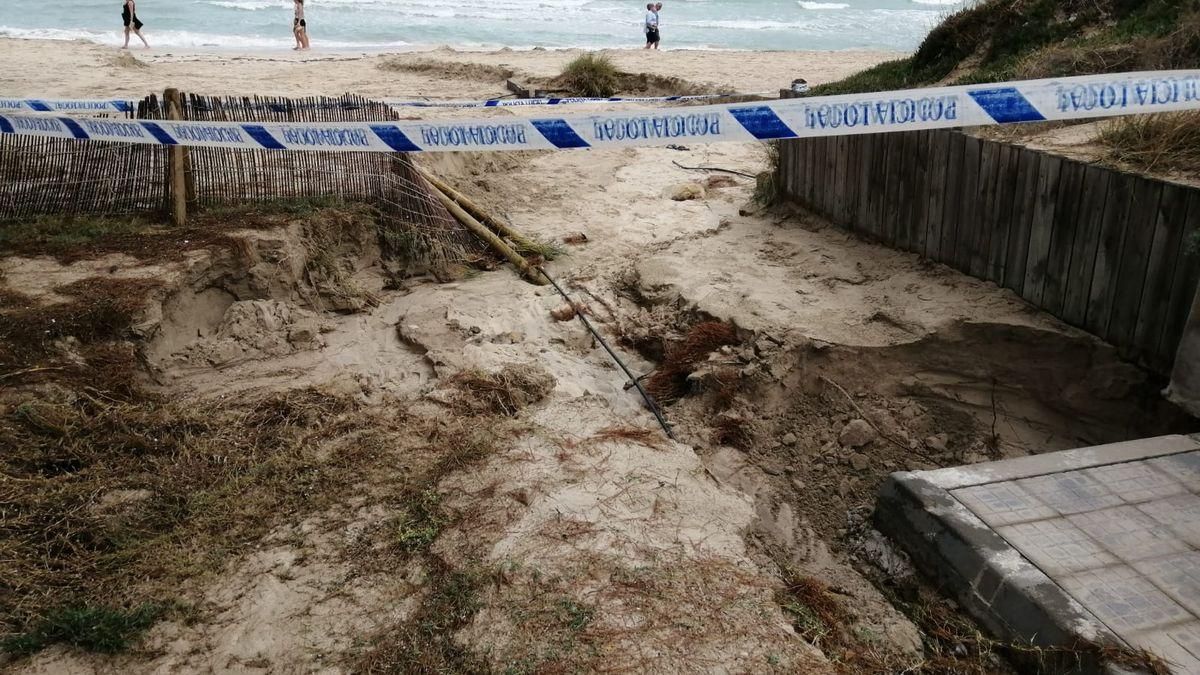 Playa de Mallorca afectada por las inundaciones. Playa de Mallorca afectada por las inundaciones.