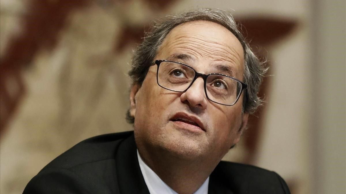 Quim Torra, en una reunión del Consell Executiu. Quim Torra, en una reunión del Consell Executiu.