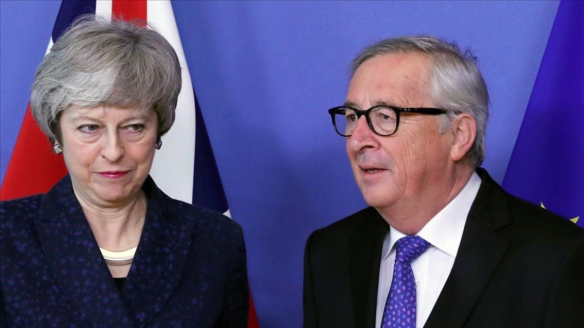 May y Juncker hoy en Bruselas.