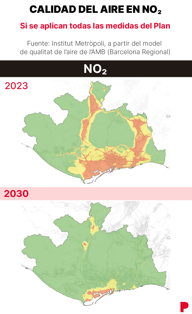Infografía sobre la contaminación del aire por NO2