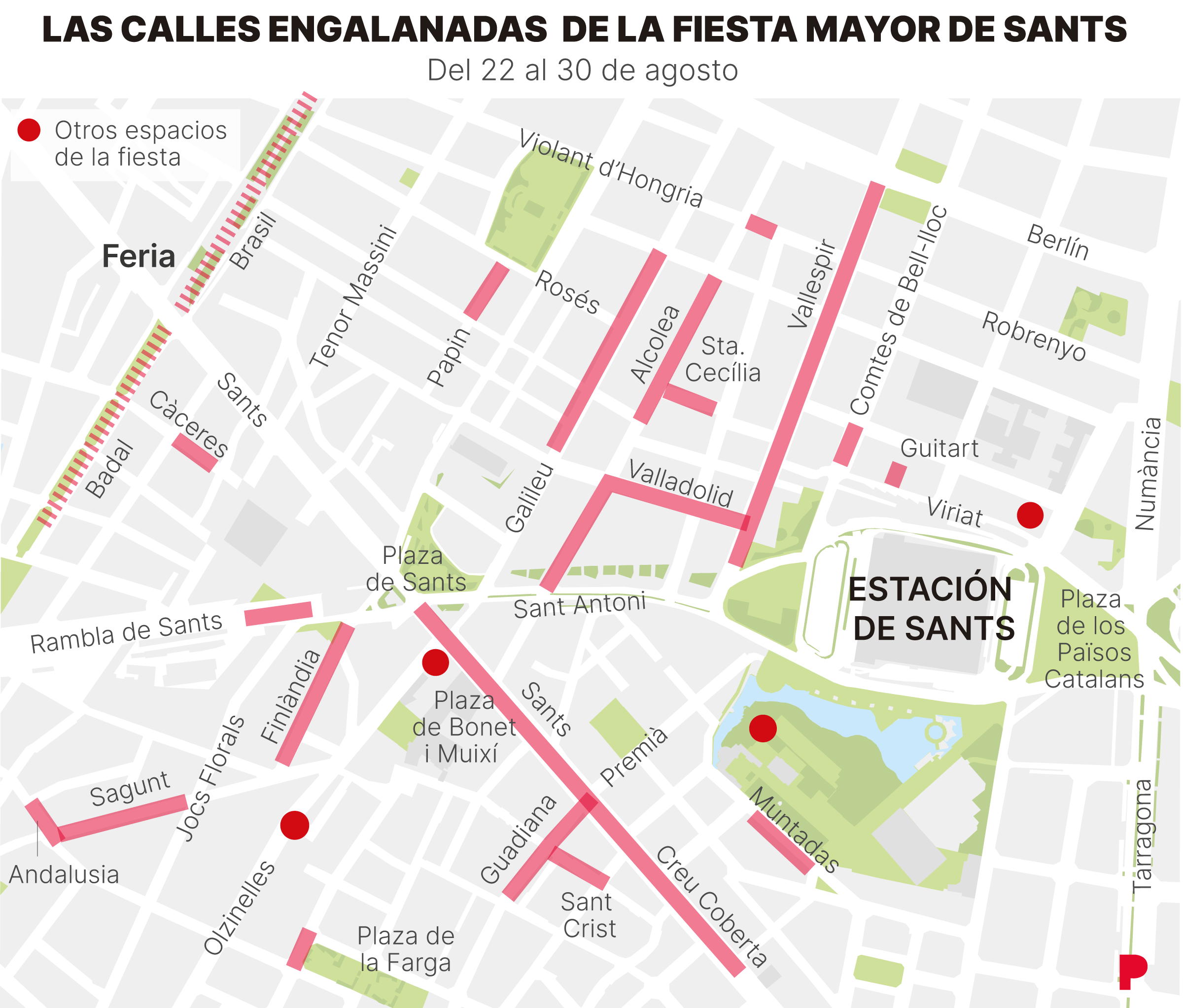 mapa galles engalanadas fiestas de sants 2026