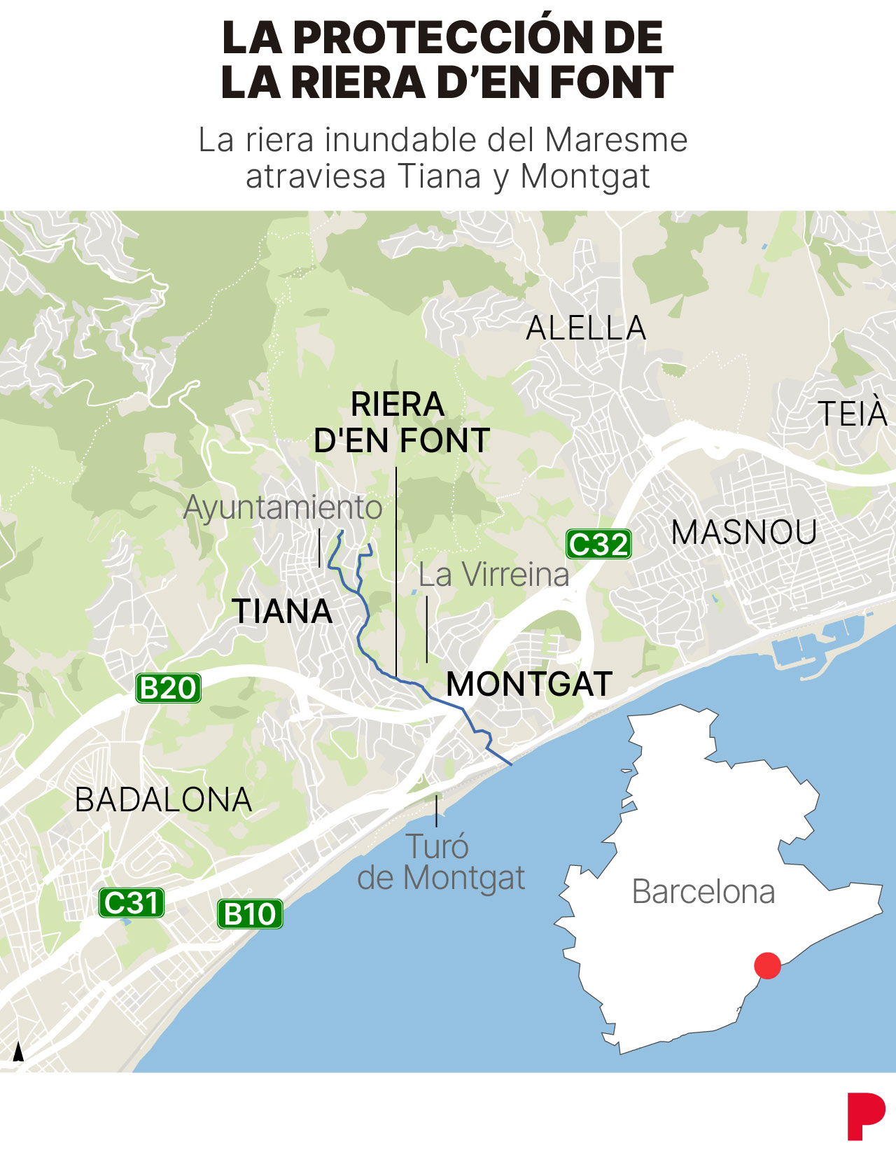 Imagen de la Riera d'en Font en Montgat